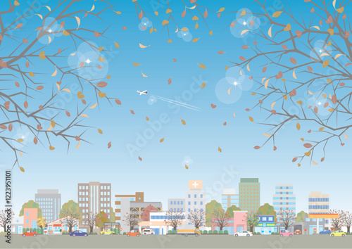 冬の街並みのイラスト.