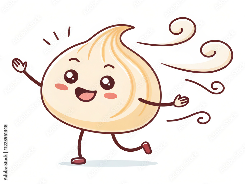 Cartoon character running wind