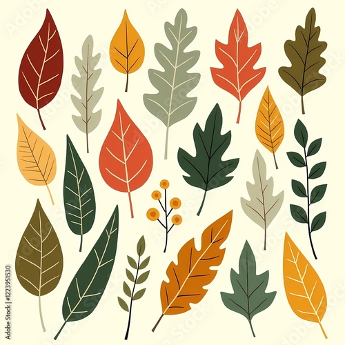 seamless pattern with autumn leaves