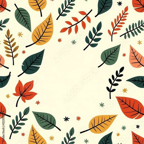 seamless pattern with autumn leaves