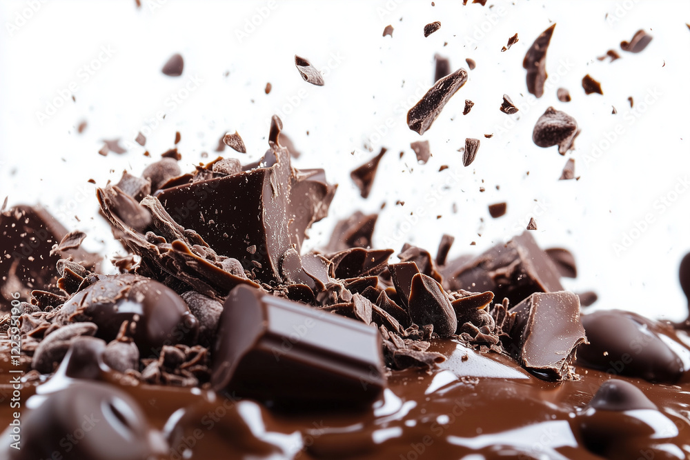Fototapeta premium Chunks of Chocolate Melting