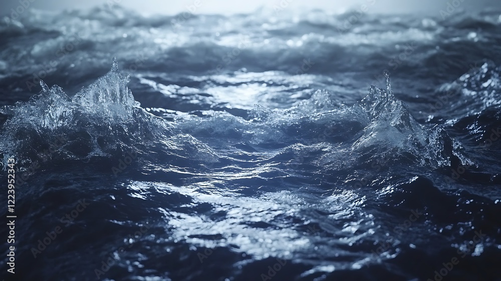 Fototapeta premium Dark Ocean Waves Crashing Majestically