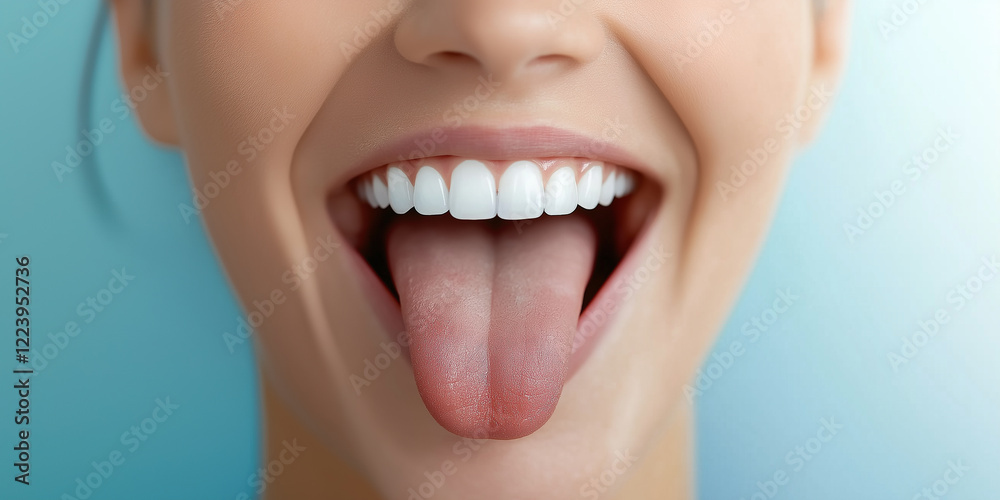 Obraz premium Smiling face showing healthy white teeth
