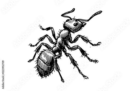 Ant hand drawn Illustration Sketch Vector Isolated