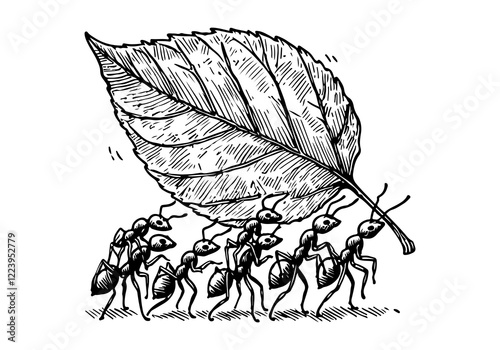 Ant hand drawn Illustration Sketch Vector Isolated