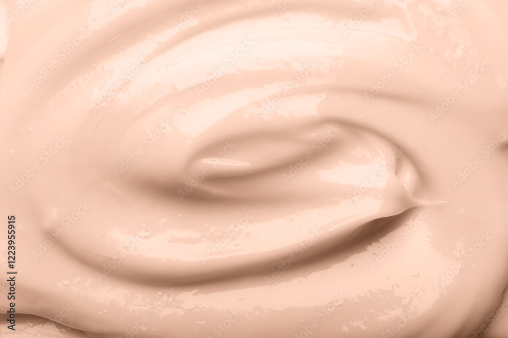 Obraz premium Body cream, top view. Mocha mousse - color of 2025 year