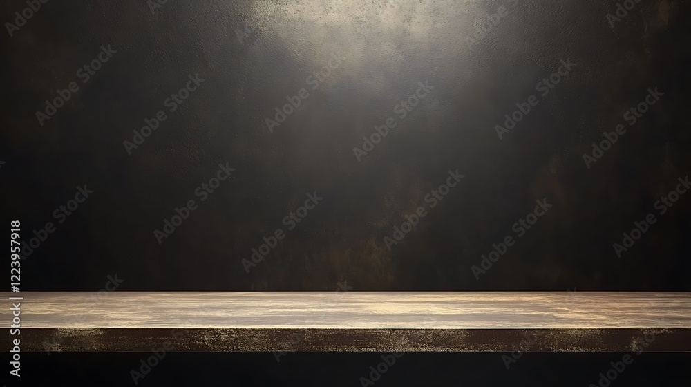 Dark Background Wooden Tabletop Display Space Dark Background Wooden Tabletop Display Space