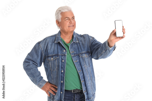 Senior man with mobile phon...