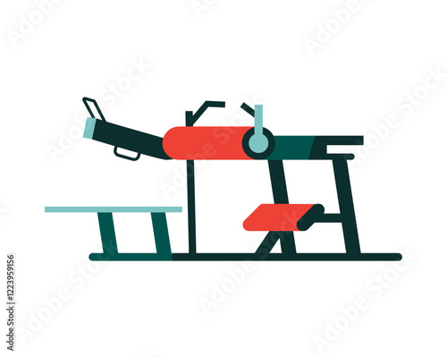 Bench press gym machine vector illustration