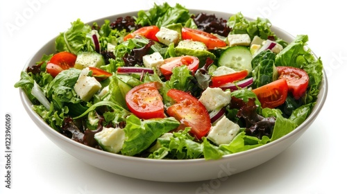 Obraz na płótnie A bowl of fresh, healthy salad with a variety of colorful ingredients. w salonie