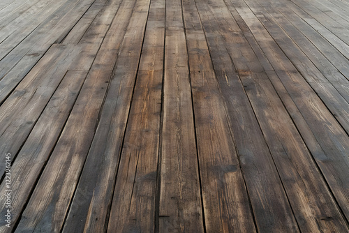 Dark wood floor perspective background photo