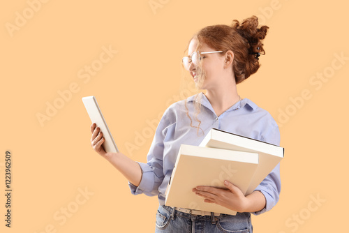 Young businesswoman with ta...