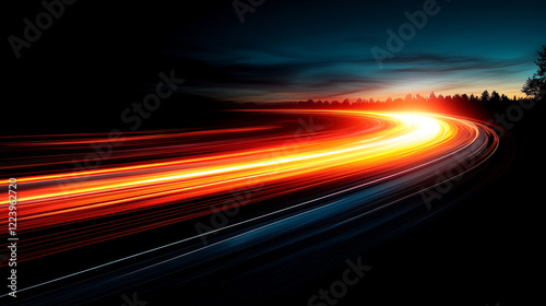A burst of light traveling at incredible speed with a modern, minimalistic tone set against a blurred, empty background, offering a sense of motion, chaos, and the power of unexplained energy

