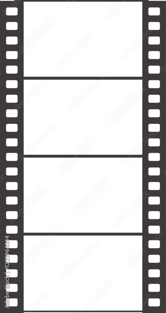 透明な背景に分離された上から下へ進む映画フィルムのベクターイラスト 透明な背景に分離された上から下へ進む映画フィルムのベクターイラスト
