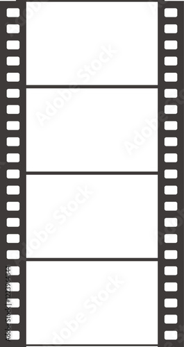 透明な背景に分離された上から下へ進む映画フィルムのベクターイラスト