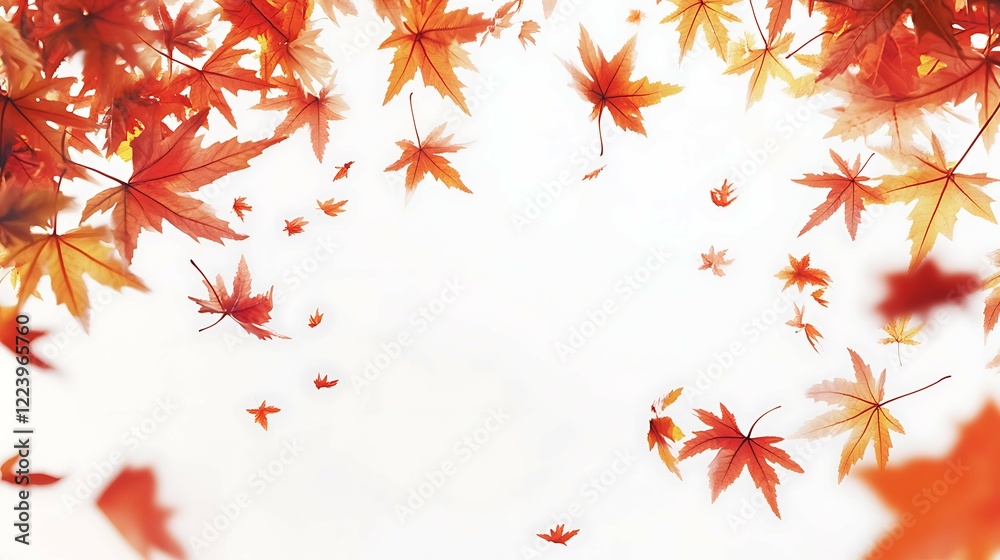Autumn leaves isolated on white background with copy space for your text Autumn leaves isolated on white background with copy space for your text