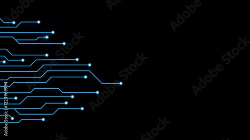 circuit line blue neon animation video 4k for futuristic background