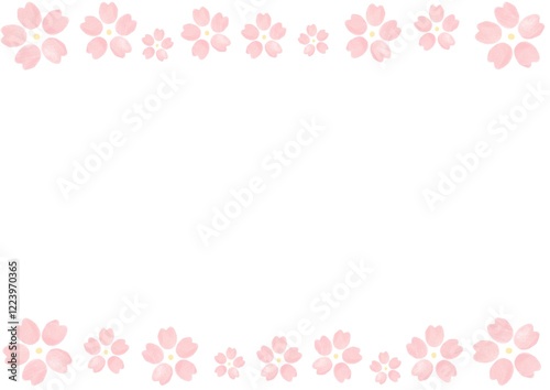 シンプルなかわいい桜のフレームイラスト
