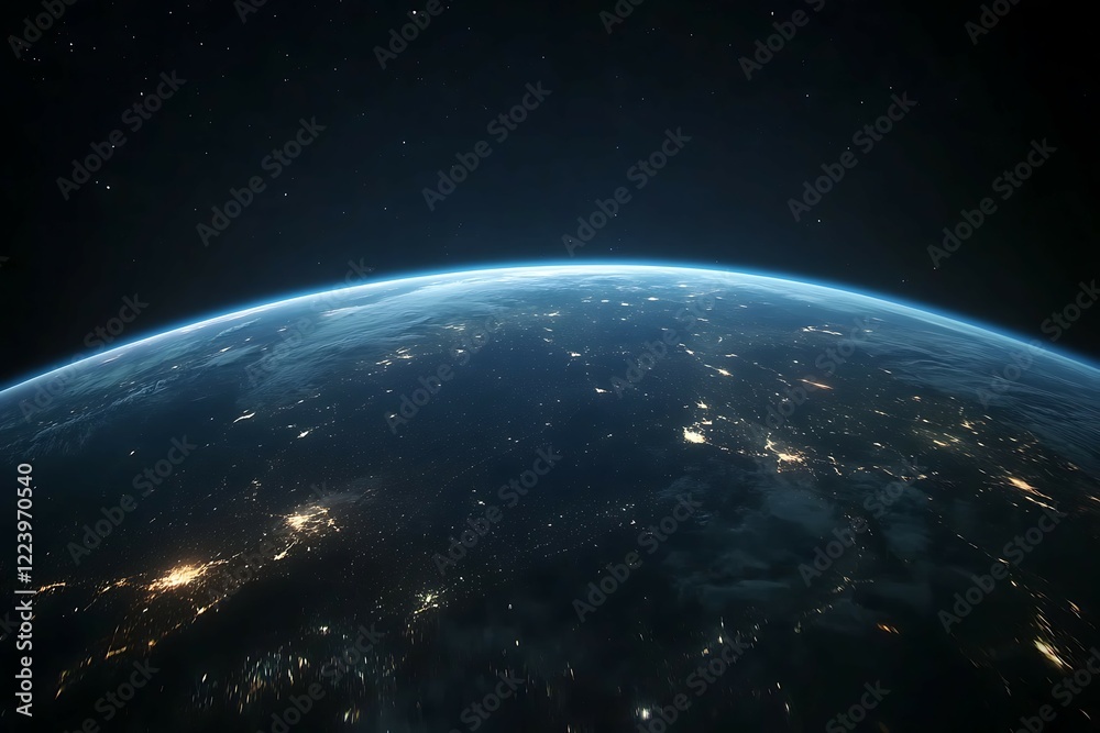 Fototapeta premium Earth from space showing the beauty of space exploration