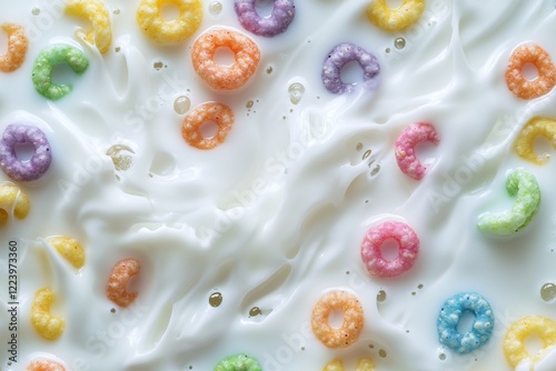 Ring cereal in concept Processed foods and food coloring and the causes of childhood cancer , Generative AI
