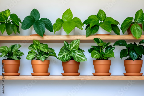 Wallpaper Mural Indoor Plants Shelf, Home Decor, Green Foliage Torontodigital.ca