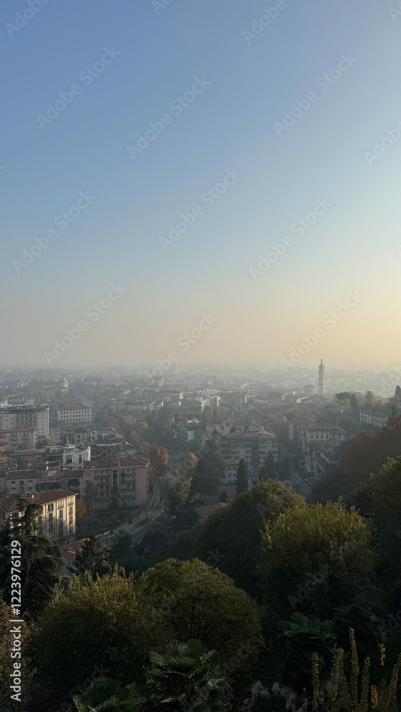 Naklejka premium Ancient city of Bergamo Italia