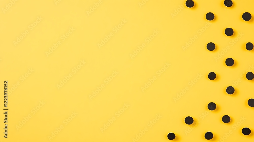 Fototapeta premium Pastel Yellow Background with Polka Dots for Creative Projects