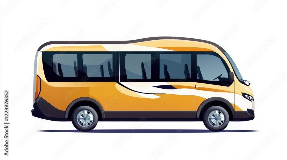 Yellow Mini Bus Passenger Transportation Vehicle Yellow Mini Bus Passenger Transportation Vehicle