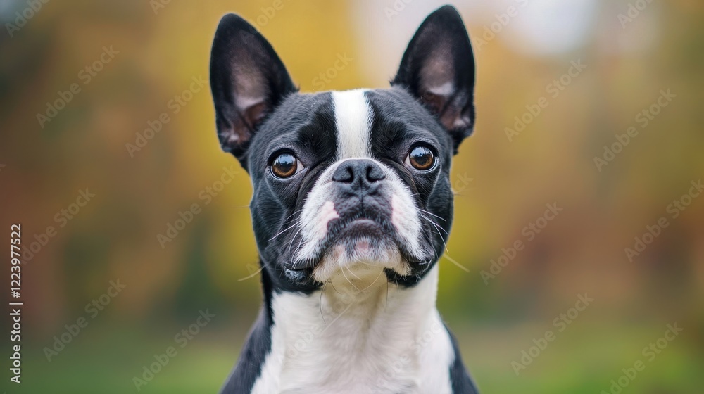 Portrait Of A Terrier Dog In An Autumn Setting Portrait Of A Terrier Dog In An Autumn Setting