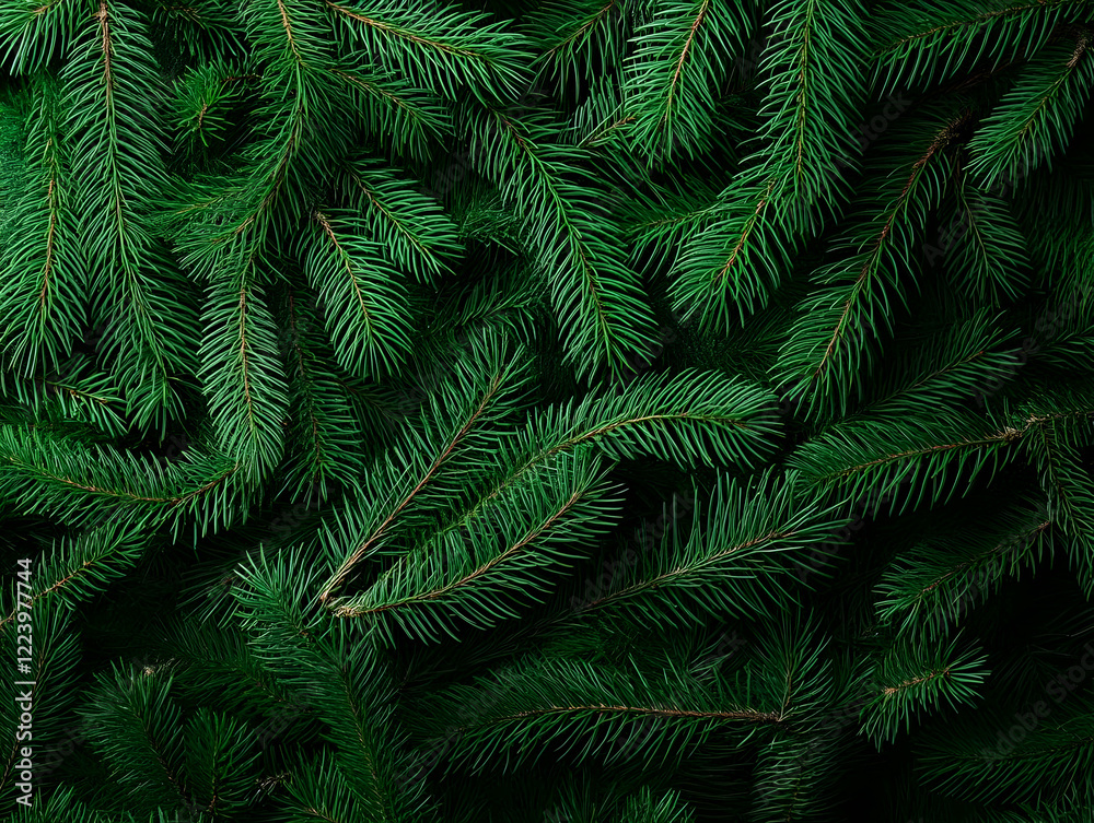 Lush green pine branches, holiday background Lush green pine branches, holiday background