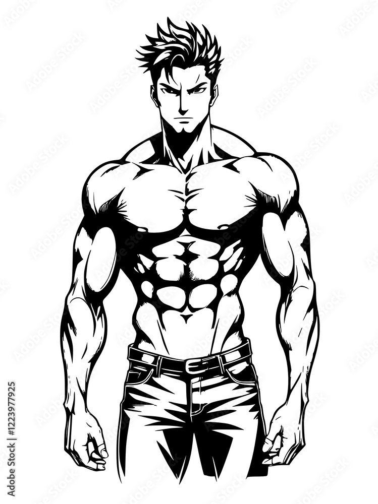 strong muscular bodybuilder man on white background strong muscular bodybuilder man on white background