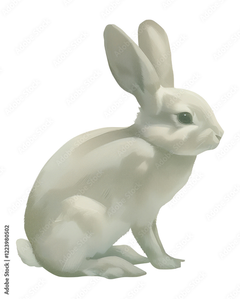 Obraz premium PNG Rabbit illustration animal white.