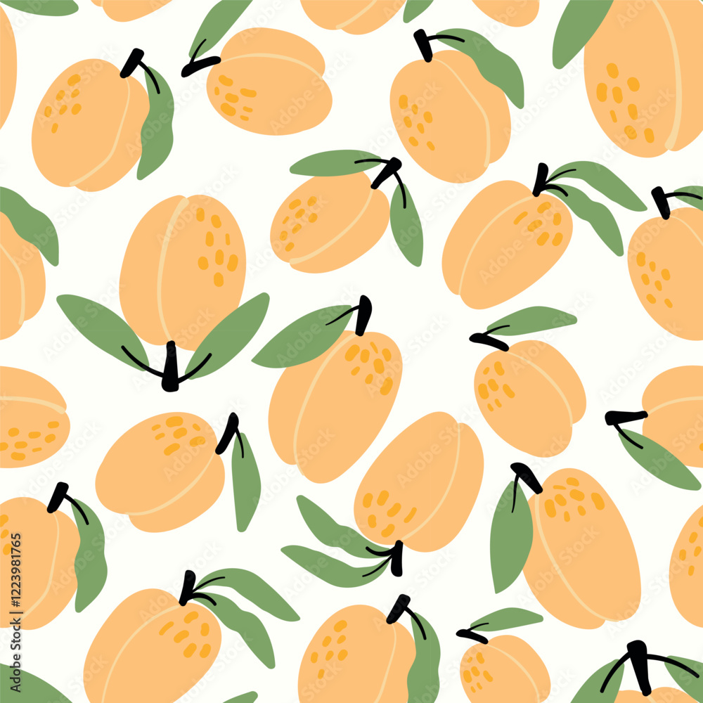 Obraz premium Modern abstract vector design with seamless Fruits pattern and unique textures, ideal for fabric, stationery, and home decor.