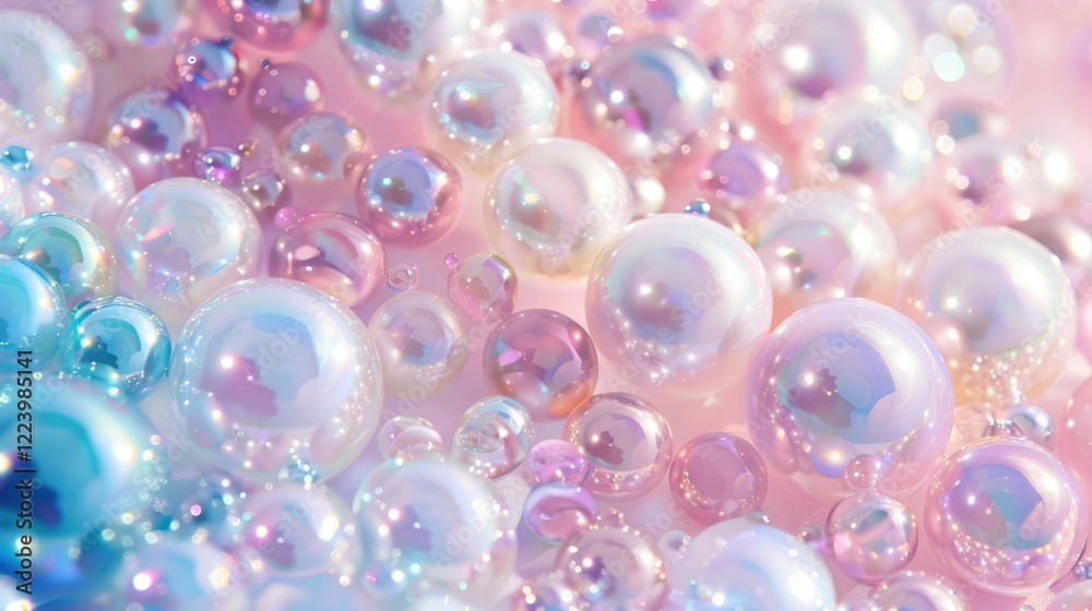 3d iridescent bubbles with jewels in pastel 3d iridescent bubbles with jewels in pastel