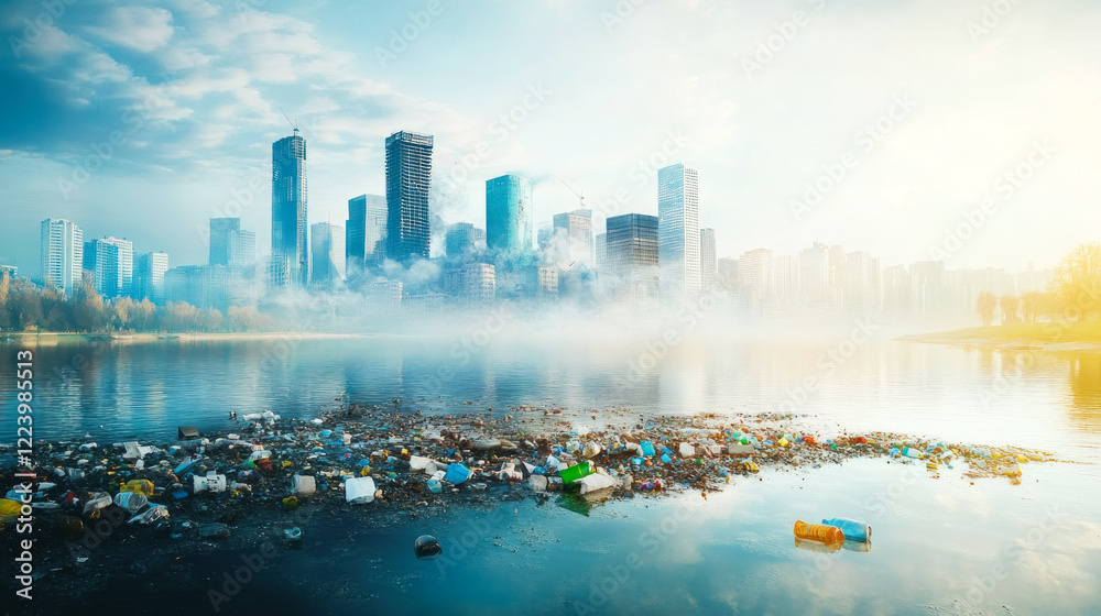 Obraz premium Environmental pollution in urban landscapes urgent action required now