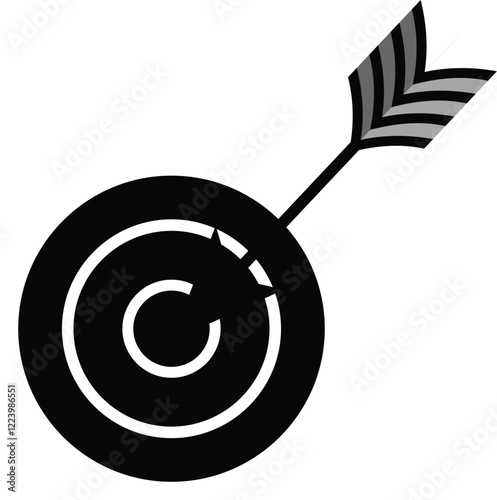 "Target with Arrow Icon - Precision and Goal Achievement Design with Transparent Background"