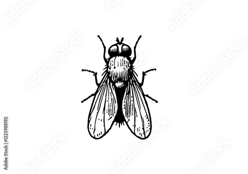 Fruit fly hand drawn Illustration Sketch Vector Isolated