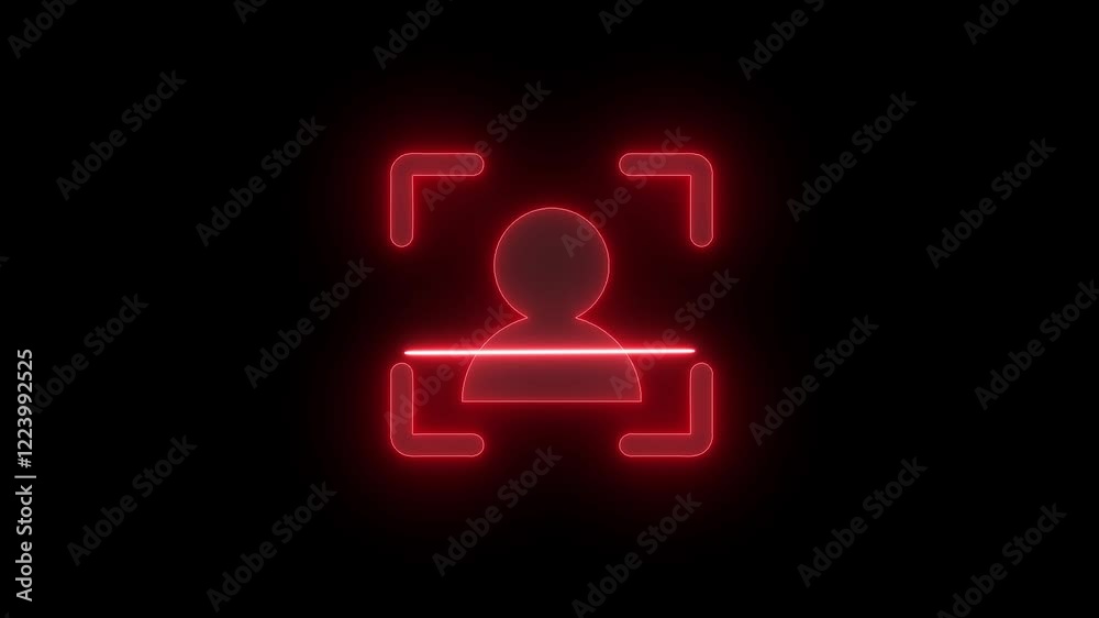 neon people Scan neon person icon. payment scanner icon animation video. neon people Scan neon person icon. payment scanner icon animation video.