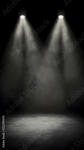 Wallpaper Mural Stage lights, smoky backdrop, empty space, product display Torontodigital.ca