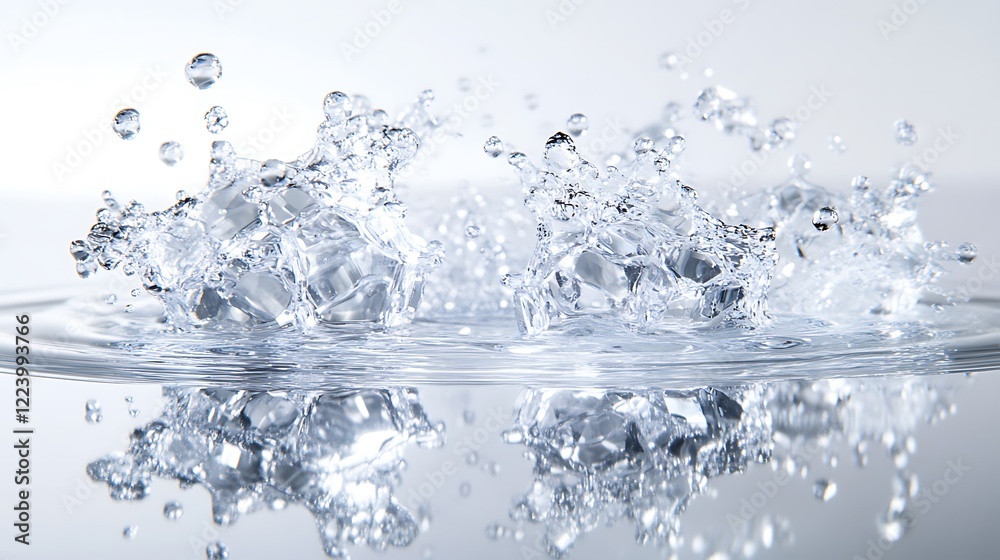 Water droplets splashing creating a dynamic scene Water droplets splashing creating a dynamic scene