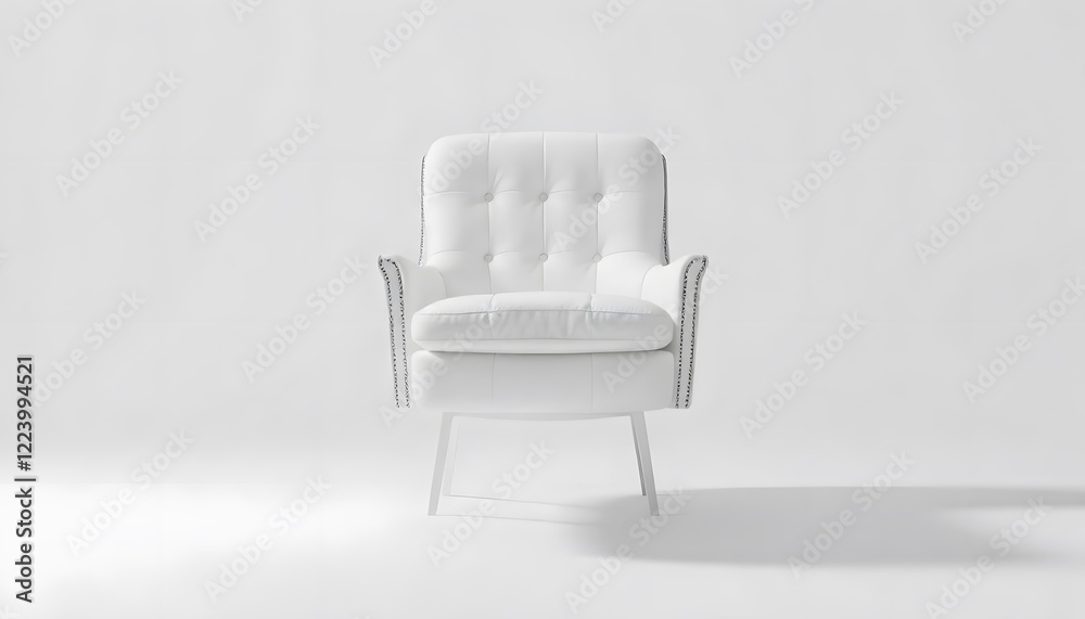 Elegant White Chair in Minimalist Setting Elegant White Chair in Minimalist Setting