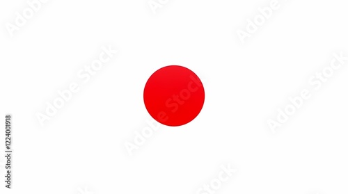 Abstract art in a minimalist style, featuring a single, bold red circle on a stark white background, with a smooth, unblemished surface, creating a clean, impactful composition