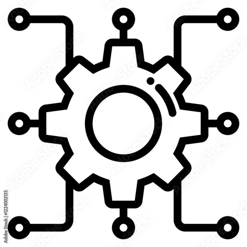 Automation Icon in Line Style Suitable for Web and Apps icon, Poster, or Social Media Purpose
