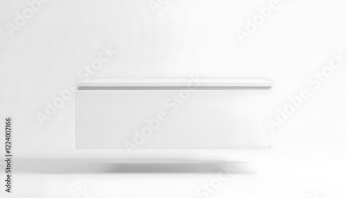 Wallpaper Mural Minimalist White Floating Shelf Against a Plain White Wall Torontodigital.ca