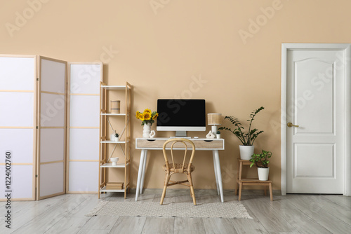 Modern home office workspac...