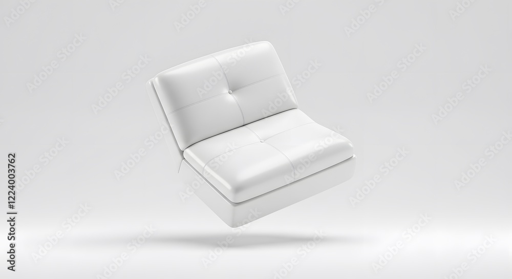 Floating White Leather Sofa: Modern Minimalist Design Floating White Leather Sofa: Modern Minimalist Design