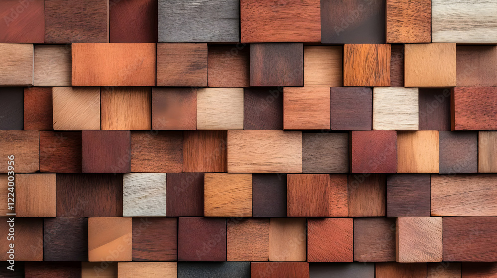 Wooden cube wall texture background design Wooden cube wall texture background design