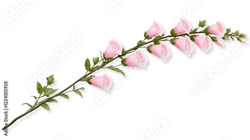 Delicate Pink Flowers on Stem