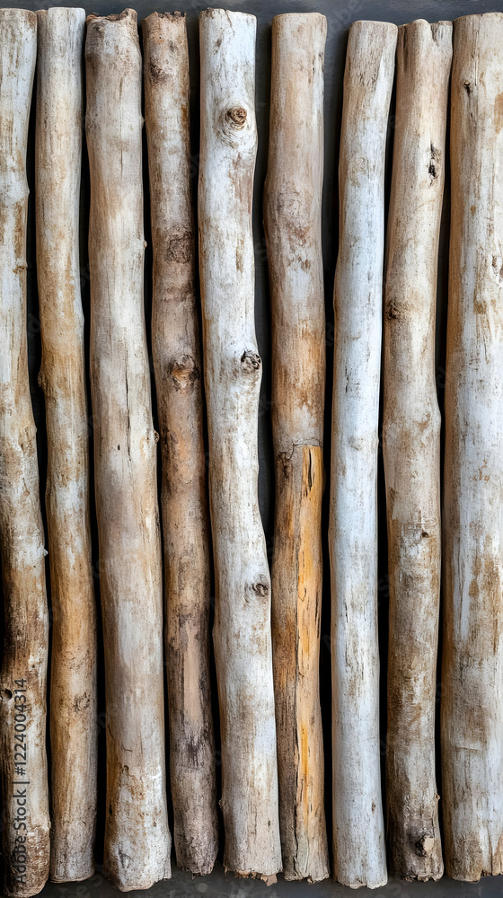 Wooden poles arranged vertically, rustic background Wooden poles arranged vertically, rustic background