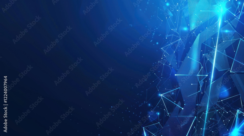 Blue digital network connection abstract background